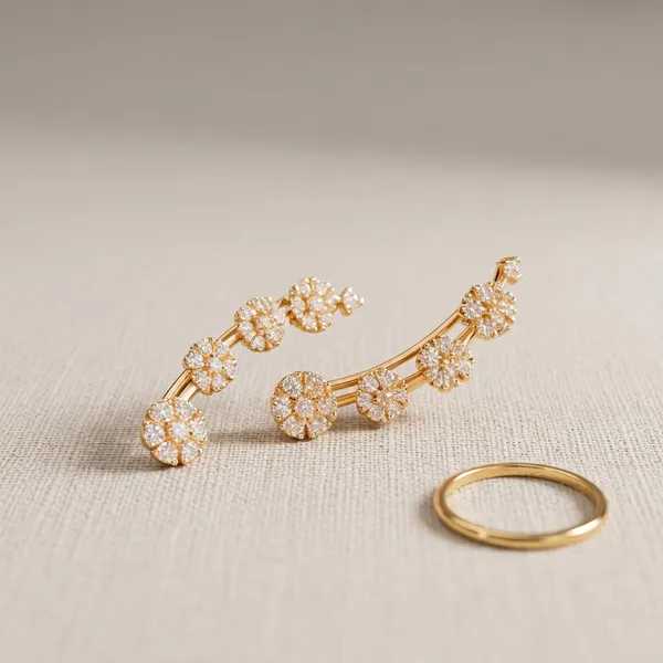 Golden_Alloy_Daisy_Climber_Earcuffs_For_Women