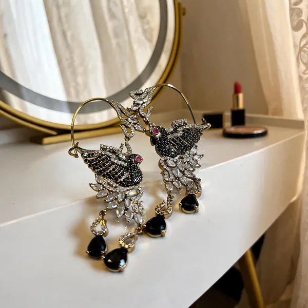 Black_Alloy_Cz_Peacock_Diamond_Look_Earcuffs_For_Women