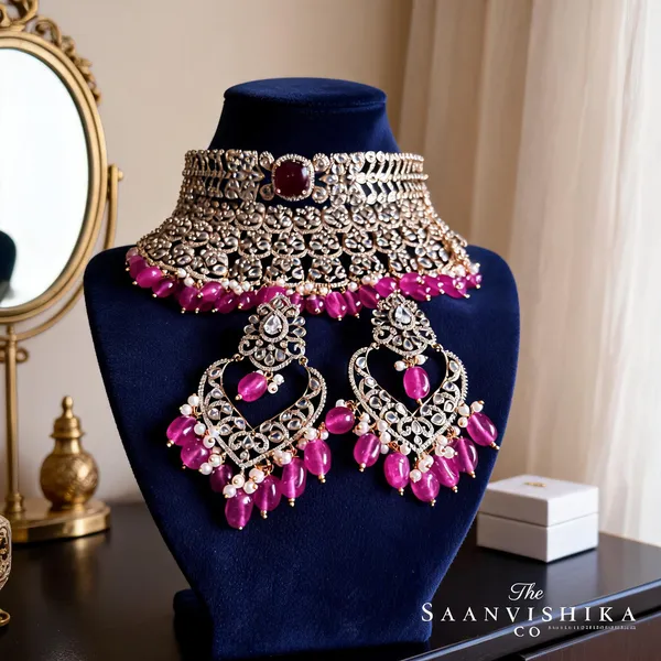Pink_Alloy_Victorian_Cz_Chandbali_Choker_Set_For_Women