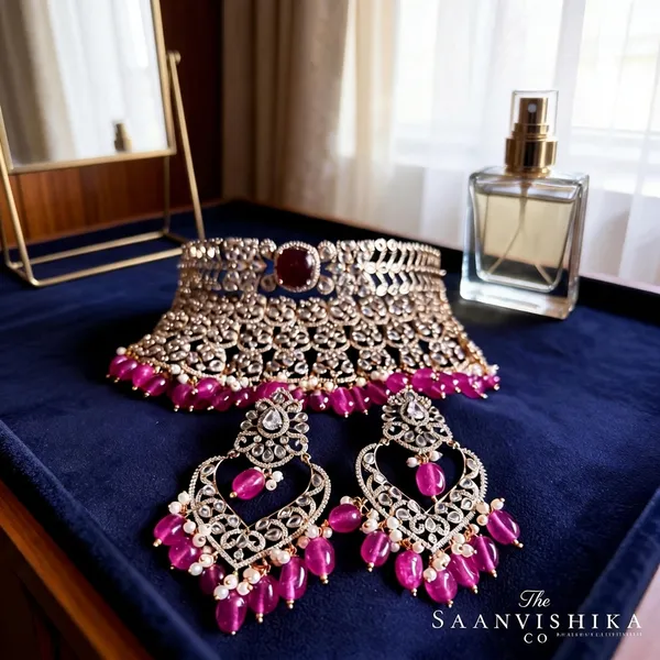 Pink_Alloy_Victorian_Cz_Chandbali_Choker_Set_For_Women