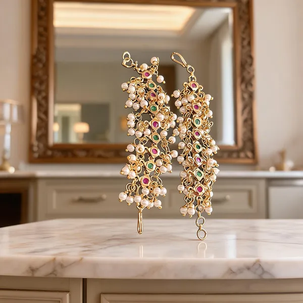 Multicolor_Alloy_Diamond_Rice_Pearl_Earchain_For_Women
