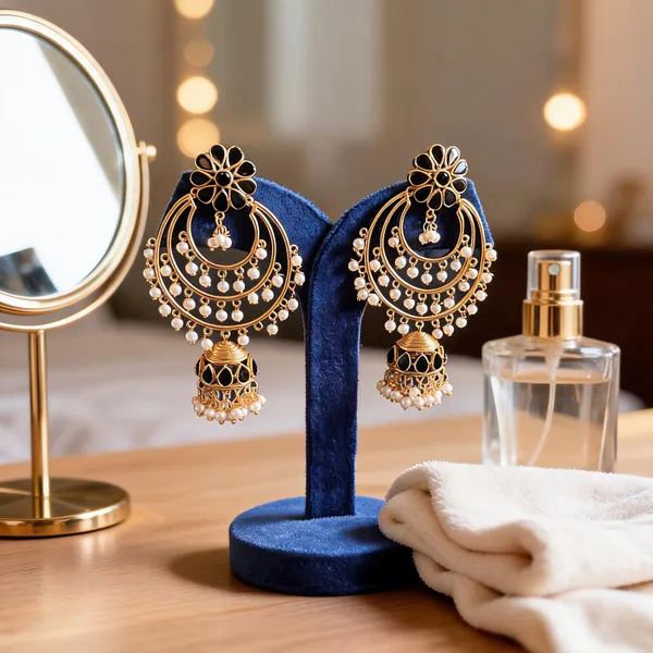 White_Alloy_Black_Floral_Chandbali_Earrings_For_Women