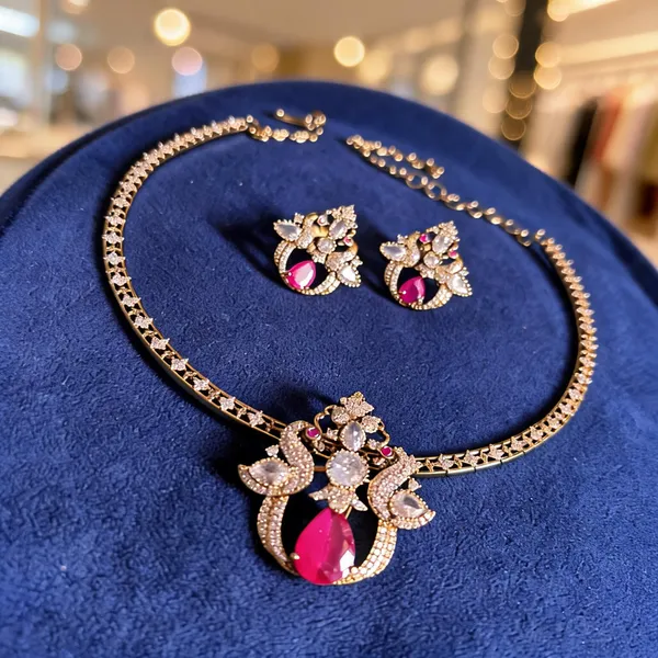 Victorian_Double_Swan_Kanti_With_Pendant_Set_Ruby