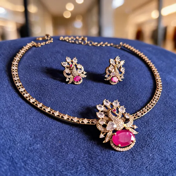 Golden_Alloy_Victorian_Single_Swan_Kanti_Pendant_Set_For_Women