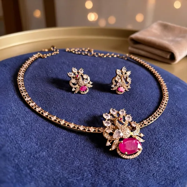 Golden_Alloy_Victorian_Single_Swan_Kanti_Pendant_Set_For_Women