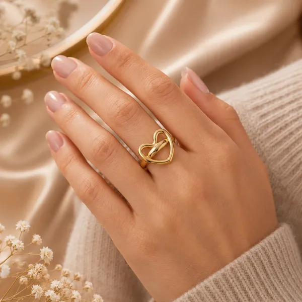 Gold_Plated_V-Shaped_Chevron_Stacked_Ring_For_Women