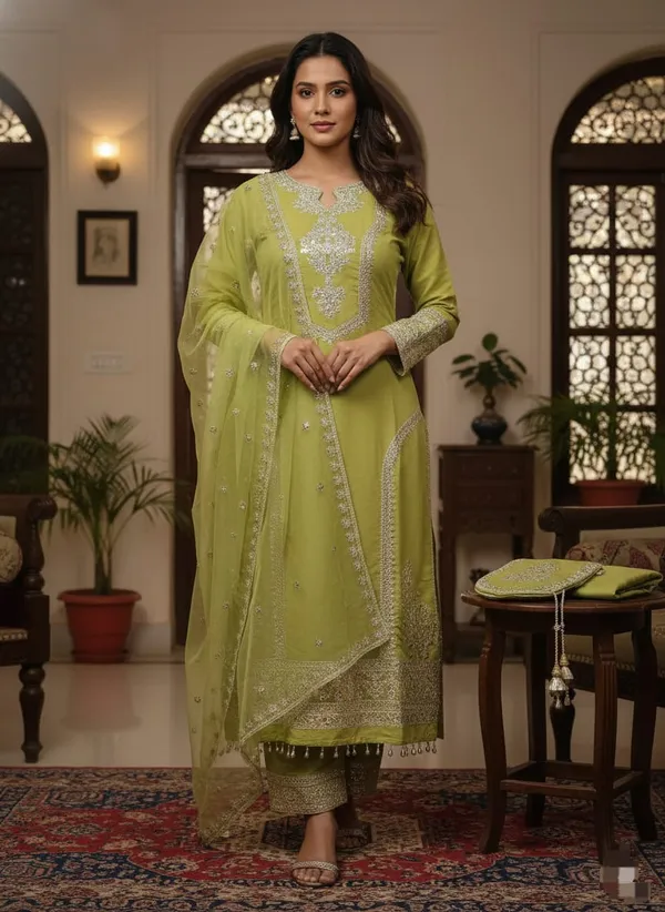 Green_Embroidered_Straight_Cut_Suit_Set_with_Dupatta_for_Women