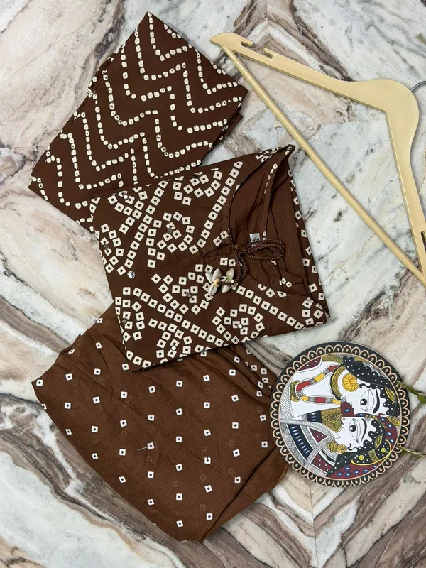 Brown_Georgette_Bandhani_Print_Suit_Set_for_Women