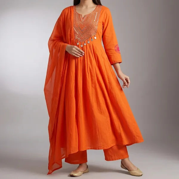Orange_Cotton_Mirror_Work_Embroidered_Kurta_Palazzo_Set_with_Dupatta_for_Women