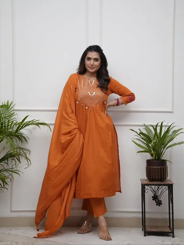 Orange_Cotton_Mirror_Work_Embroidered_Kurta_Palazzo_Set_with_Dupatta_for_Women