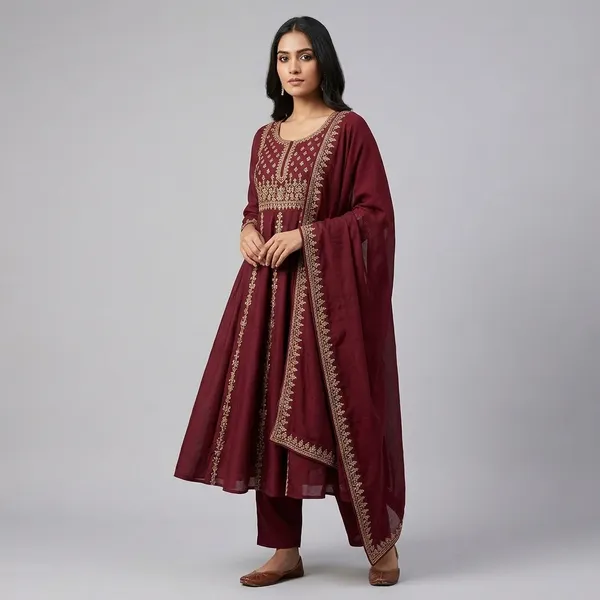 Maroon_Embroidered_Anarkali_Kurta_Set_with_Dupatta_for_Women