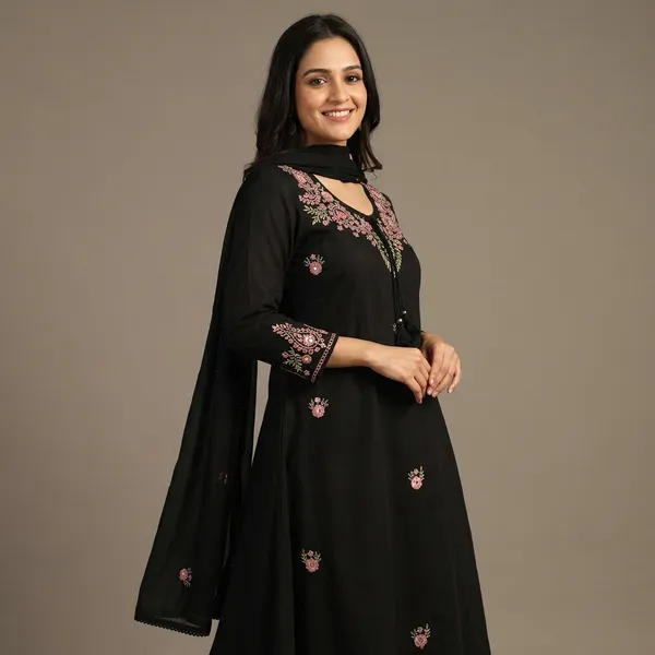Black_Embroidered_Floral_Anarkali_Kurta_Set_for_Women