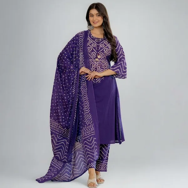 Purple_Bandhani_Georgette_Kurta_Set_for_Women
