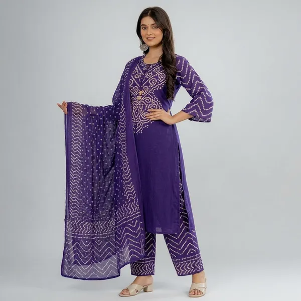 Purple_Bandhani_Georgette_Kurta_Set_for_Women