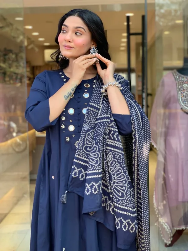 Navy_Blue_Cotton_Mirror_Work_Kurta_Set_with_Dupatta_for_Women
