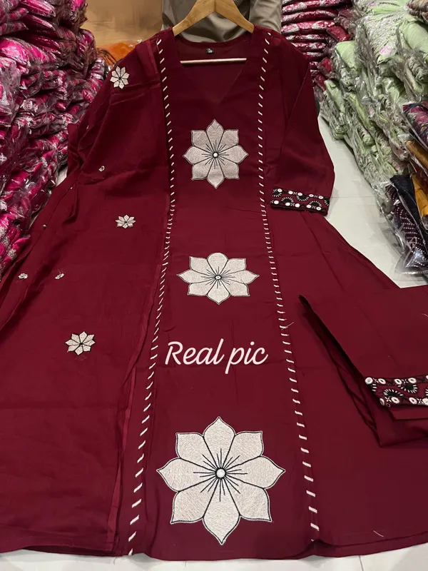 Maroon_Embroidered_Floral_Kurta_Set_with_Dupatta_for_Women