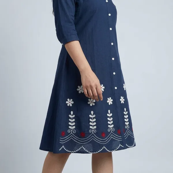 Navy_Blue_Embroidered_Floral_Collared_Shirt_Dress_for_Women