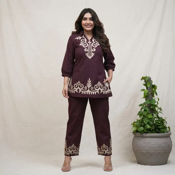 Maroon_Embroidered_Kurta_Set_for_Women