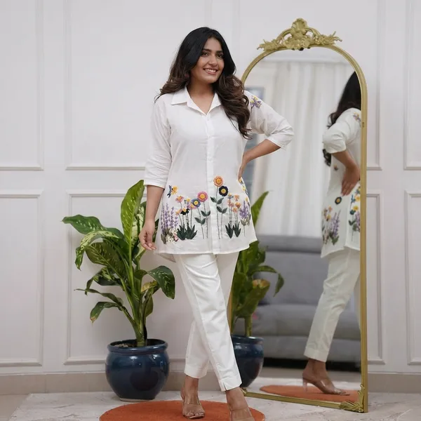White_Cotton_Floral_Embroidered_Shirt_Style_Kurta_for_Women