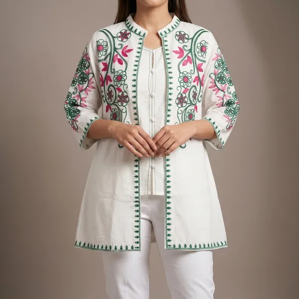 White_Embroidered_Floral_Open_Front_Jacket_for_Women