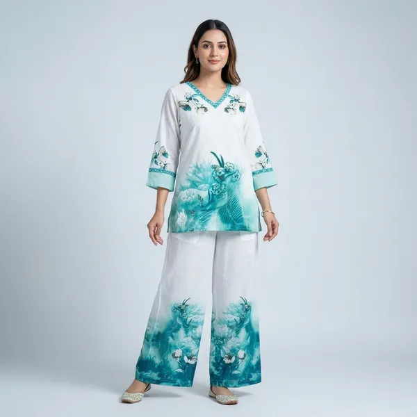 White_and_Turquoise_Floral_Print_Palazzo_Suit_Set_for_Women