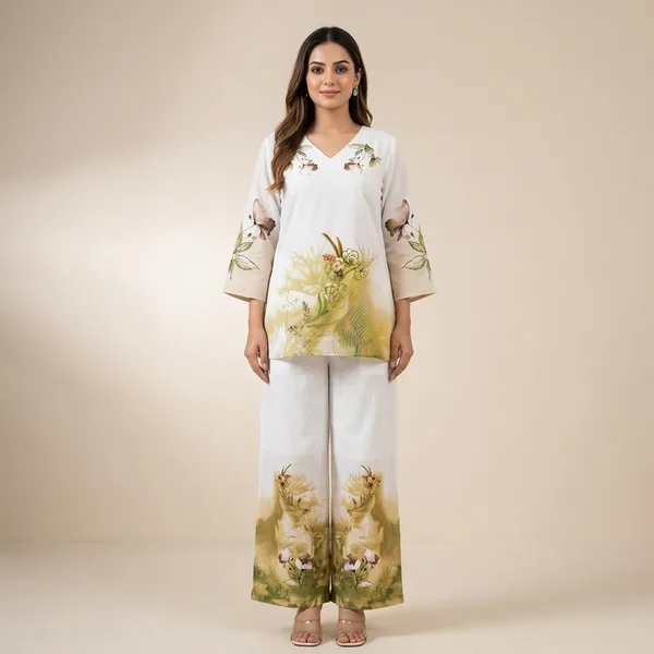 White_Floral_Print_Two-Piece_Co-Ord_Set_for_Women