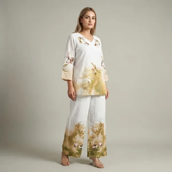 White_Floral_Print_Two-Piece_Co-Ord_Set_for_Women