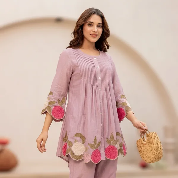 Pink_Georgette_Floral_Embroidered_Kurta_Set_for_Women
