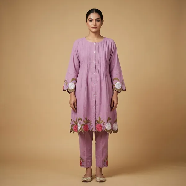 Purple_Embroidered_Floral_Short_Kurta_for_Women