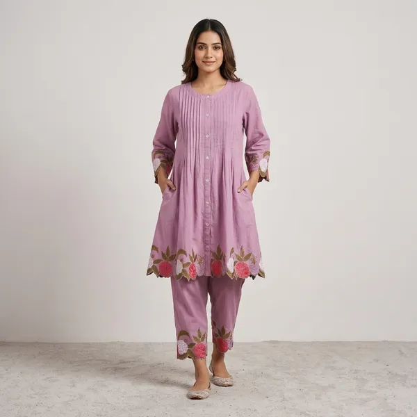 Purple_Embroidered_Floral_Short_Kurta_for_Women