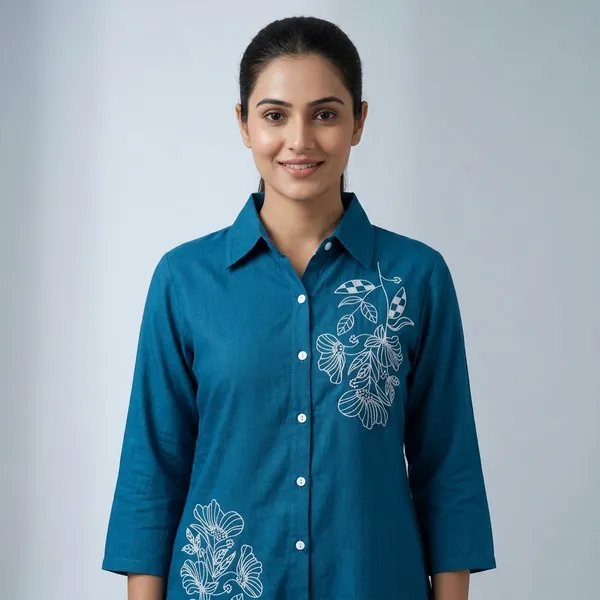 Blue_Cotton_Floral_Embroidered_Kurta_Pajama_Set_for_Men