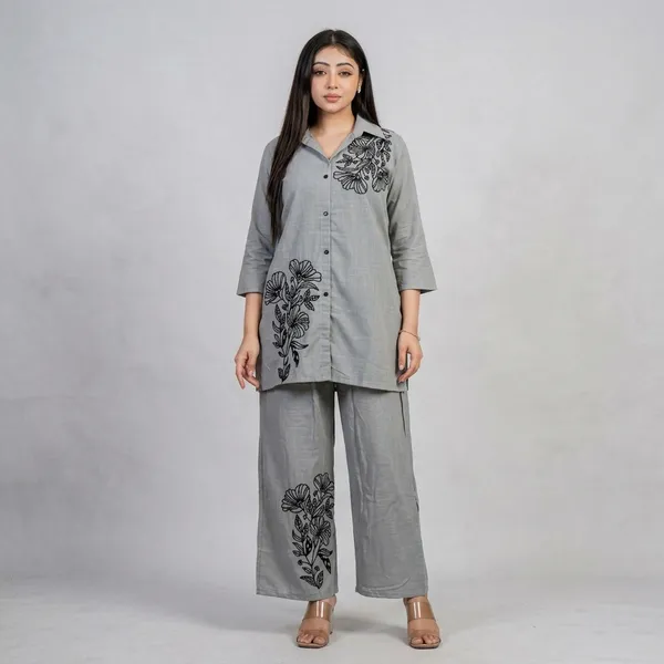 Grey_Cotton_Floral_Embroidered_Kurta_Pant_Set_for_Women