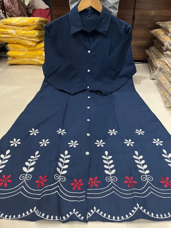 Navy_Blue_Embroidered_Floral_Collared_Shirt_Dress_for_Women