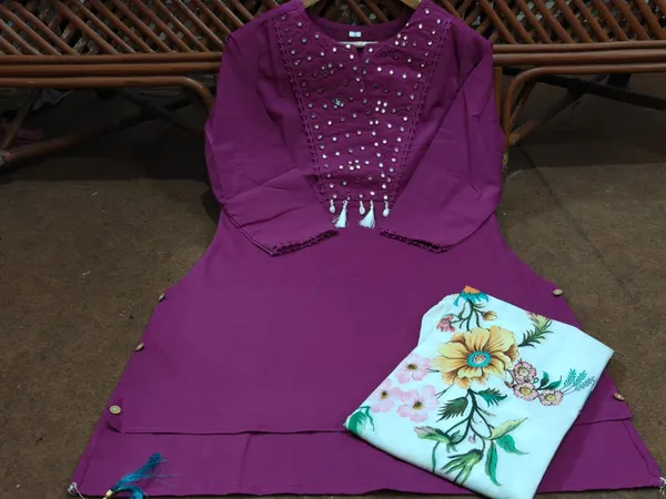 Purple_Cotton_Embroidered_Kurti_with_Floral_Palazzo_Set_for_Women