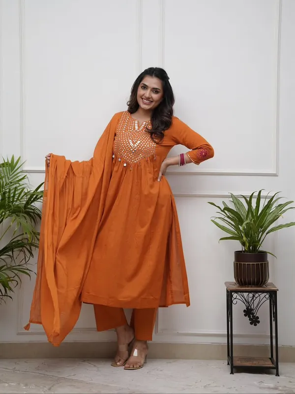 Orange_Cotton_Mirror_Work_Embroidered_Kurta_Palazzo_Set_with_Dupatta_for_Women