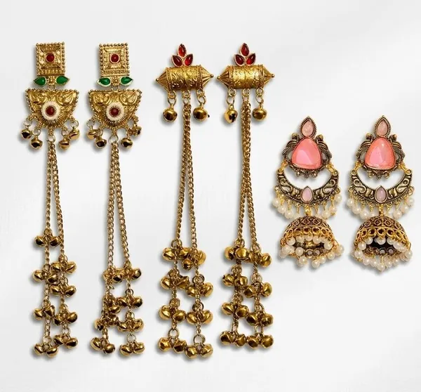 Gold_Toned_Combo_Jhumka_Earrings_For_Women_Pack_Of_3