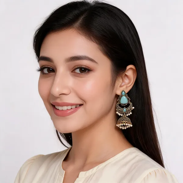 Antique_Gold_Turquoise_Stone_Pearl_Jhumka_Earrings_For_Women
