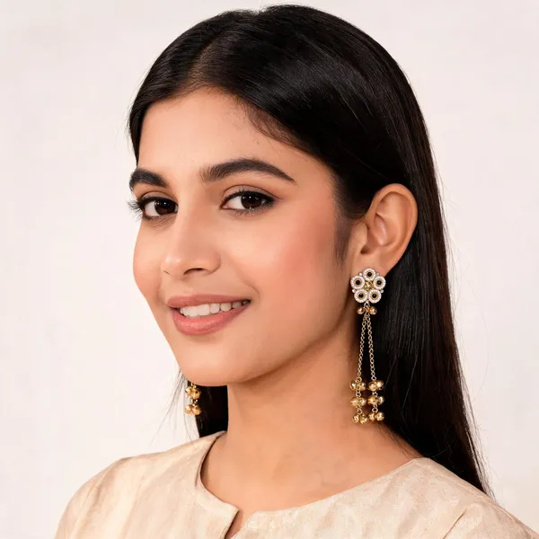 Gold_Floral_Kashmiri_Jhumka_Earrings_With_Bell_Tassels_For_Women