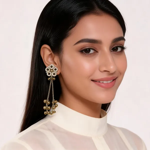 Gold_Floral_Kashmiri_Jhumka_Earrings_With_Bell_Tassels_For_Women