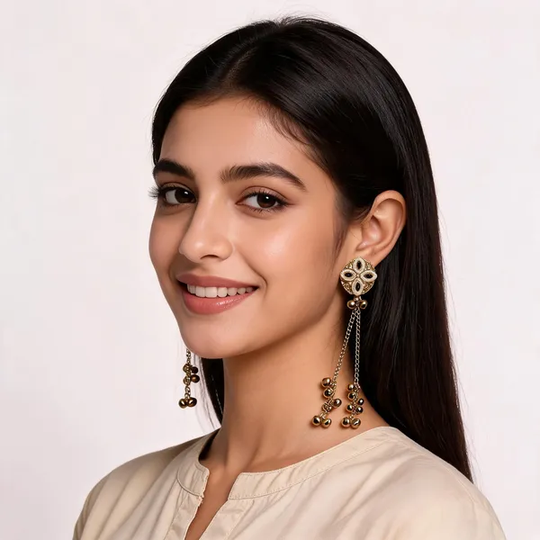 Gold_Toned_Pearl_Studded_Ghungroo_Tassel_Kashmiri_Earrings_For_Women