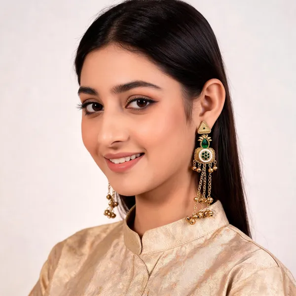 Gold_Toned_Green_Kashmiri_Ghungroo_Chandbali_Earrings_For_Women