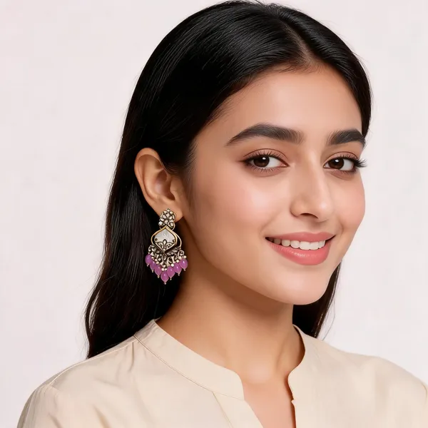 Gold_Kundan_Purple_Beaded_Chandbali_Earrings_For_Women