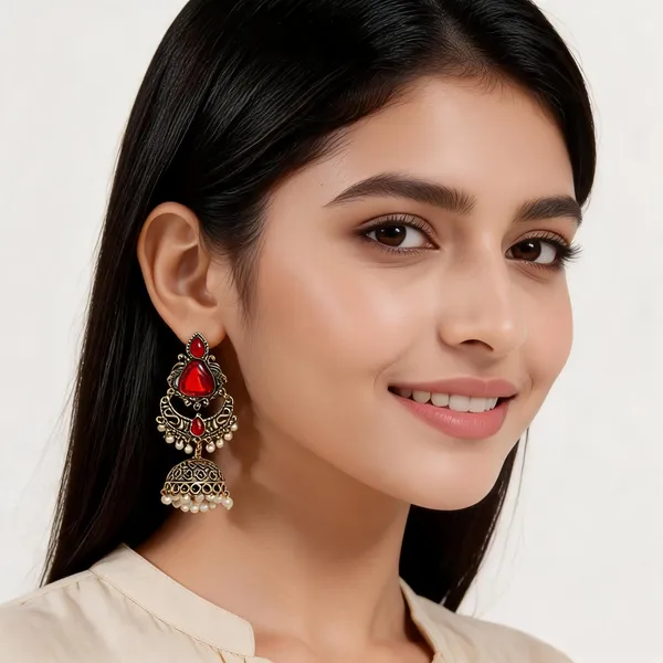 Gold_Toned_Red_Stone_Jhumka_Earrings_For_Women