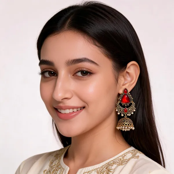 Gold_Toned_Red_Stone_Jhumka_Earrings_For_Women