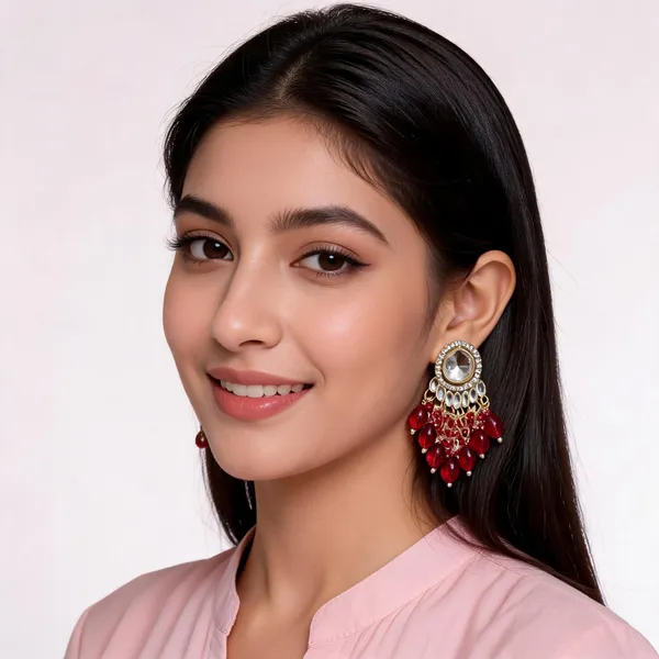 Gold_Toned_Kundan_Red_Beaded_Chandbali_Earrings_For_Women