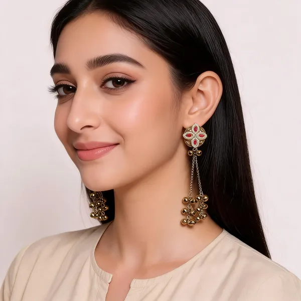 Gold_Toned_Pink_Kundan_Floral_Ghungroo_Drop_Kashmiri_Earrings_For_Women