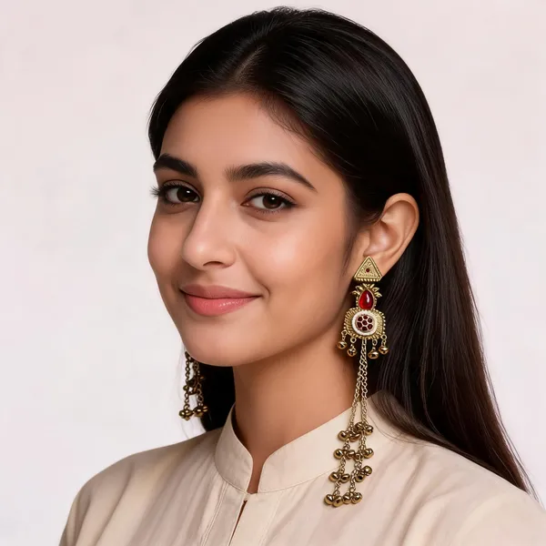 Gold_Toned_Red_Stone_Chain_Tassel_Kashmiri_Jhumka_Earrings_For_Women