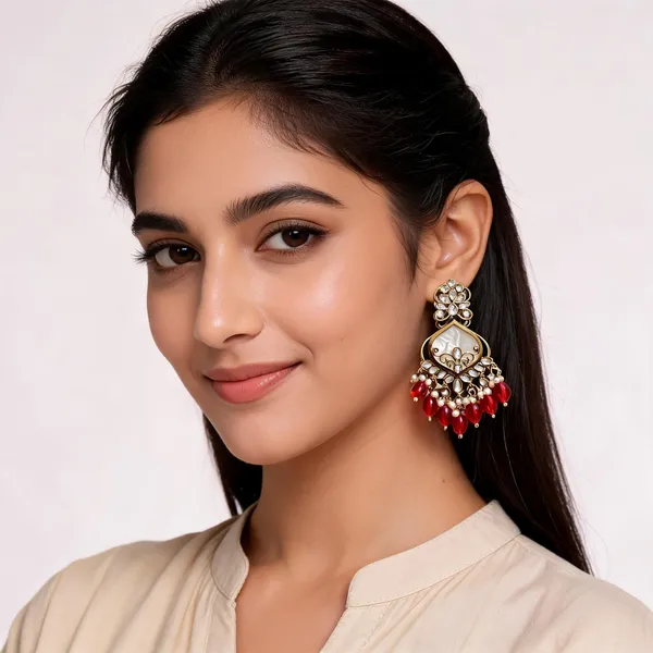 Gold_Toned_Kundan_Red_Beaded_Chandbali_Earrings_For_Women