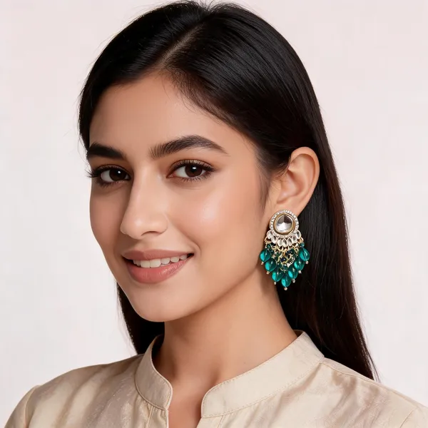 Gold_Kundan_Teal_Beaded_Chandbali_Earrings_For_Women