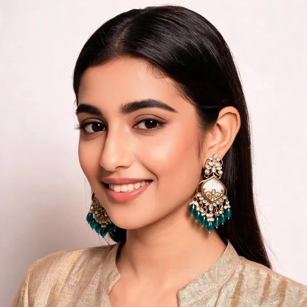 Gold_Kundan_Teal_Beaded_Chandbali_Earrings_For_Women